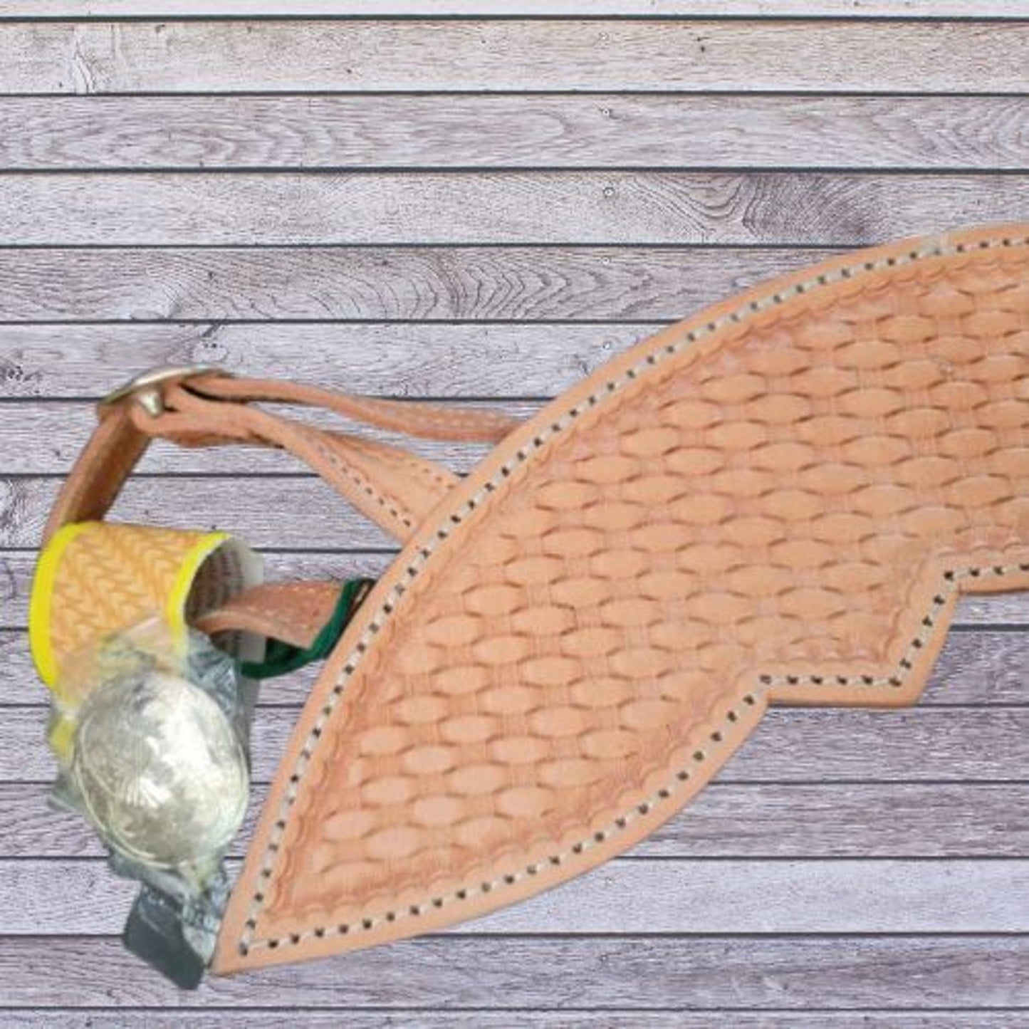 Basket Weave Tooled Action Company Equitation Chaps Black Size Small