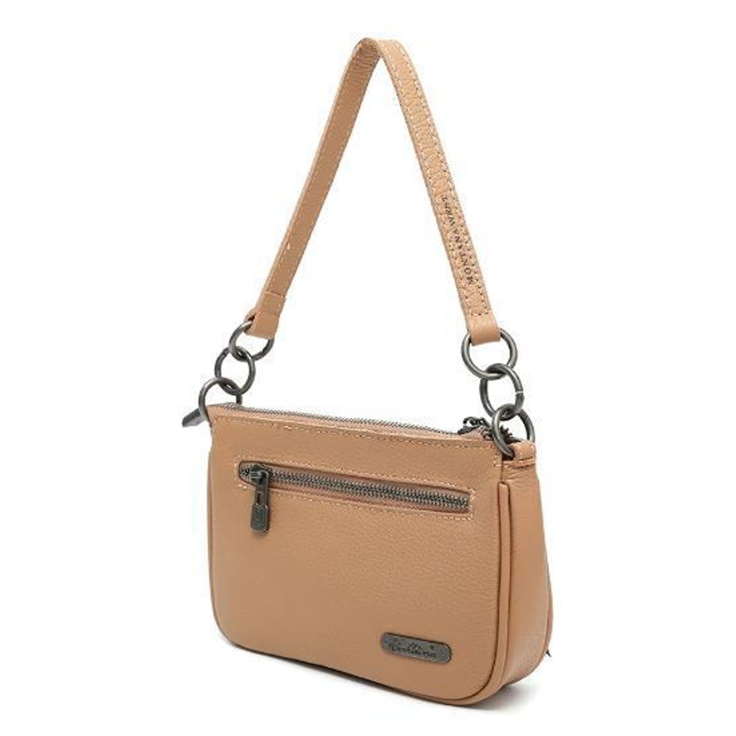 Montana West Genuine Leather and Cowhide Clutch Crossbody Purse Handbag Tan NEW