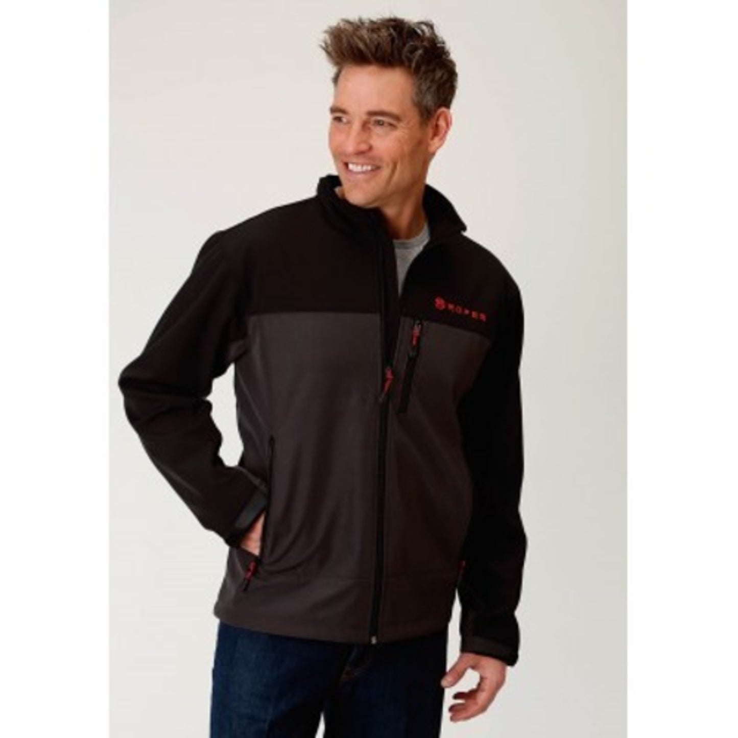 Roper Bonded Jacket Mens Size Medium Gray and Black