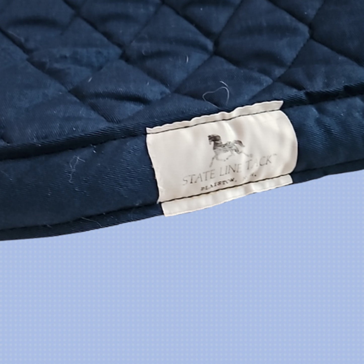 State Line All Purpose English Saddle Pad Blue Horse Size USED