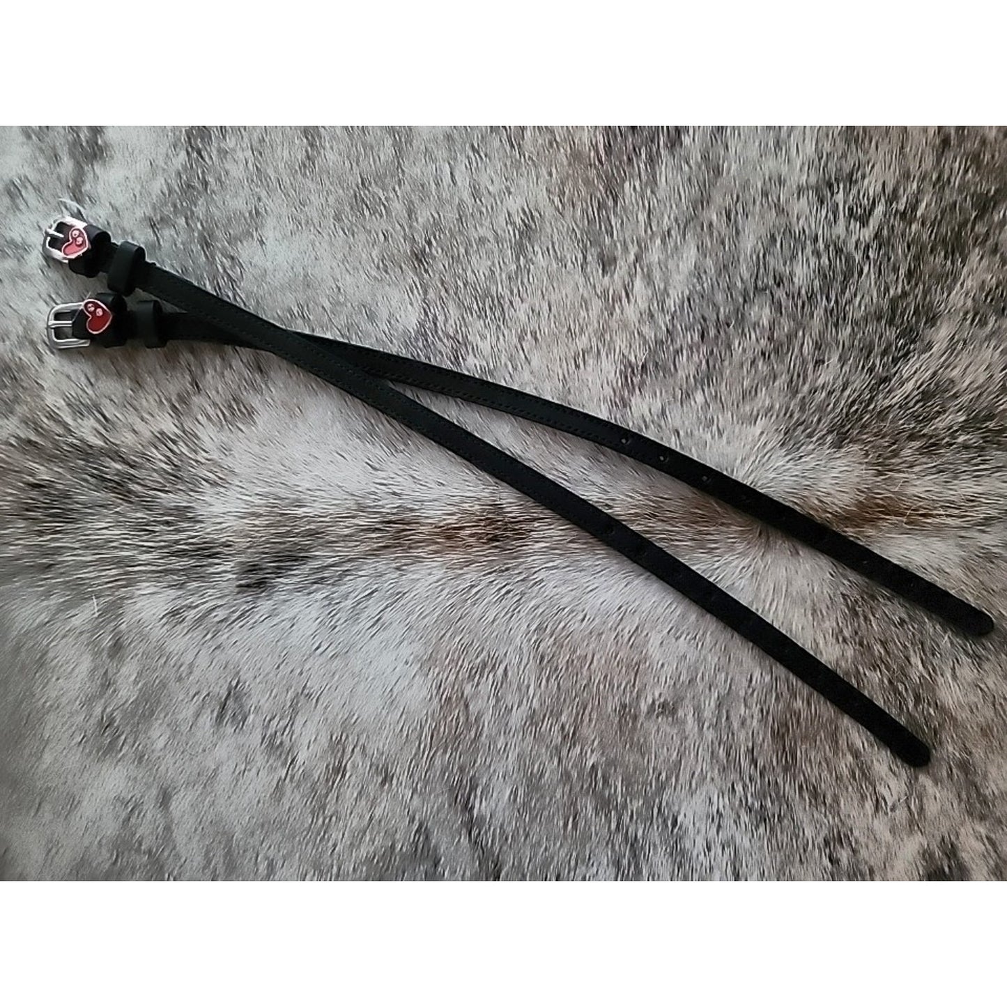 Red Hearts English Spur Straps