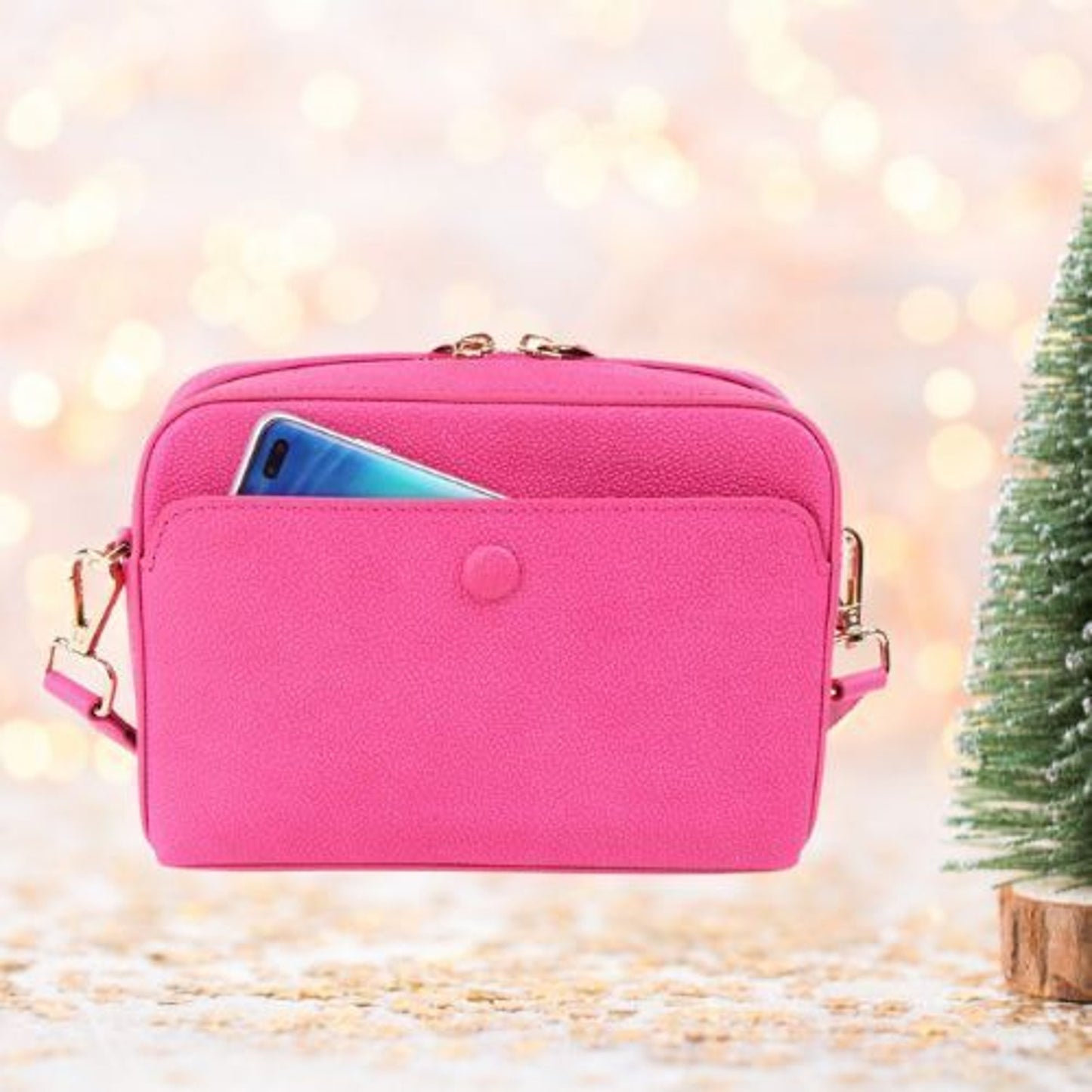 Montana West Genuine Leather Clutch Crossbody NEW Pink