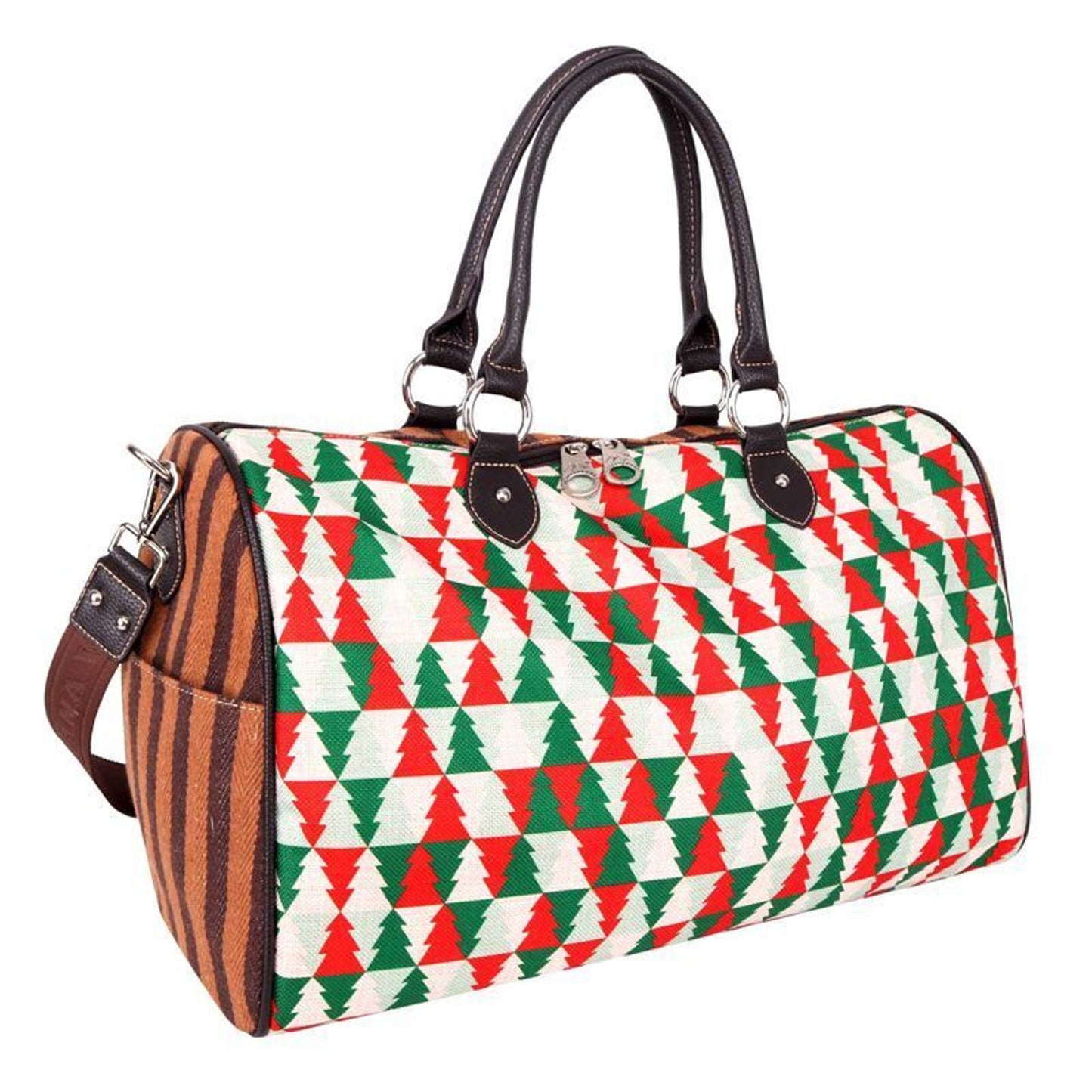 Montana West Christmas Tree Duffle Weekend Bag Canvas NEW