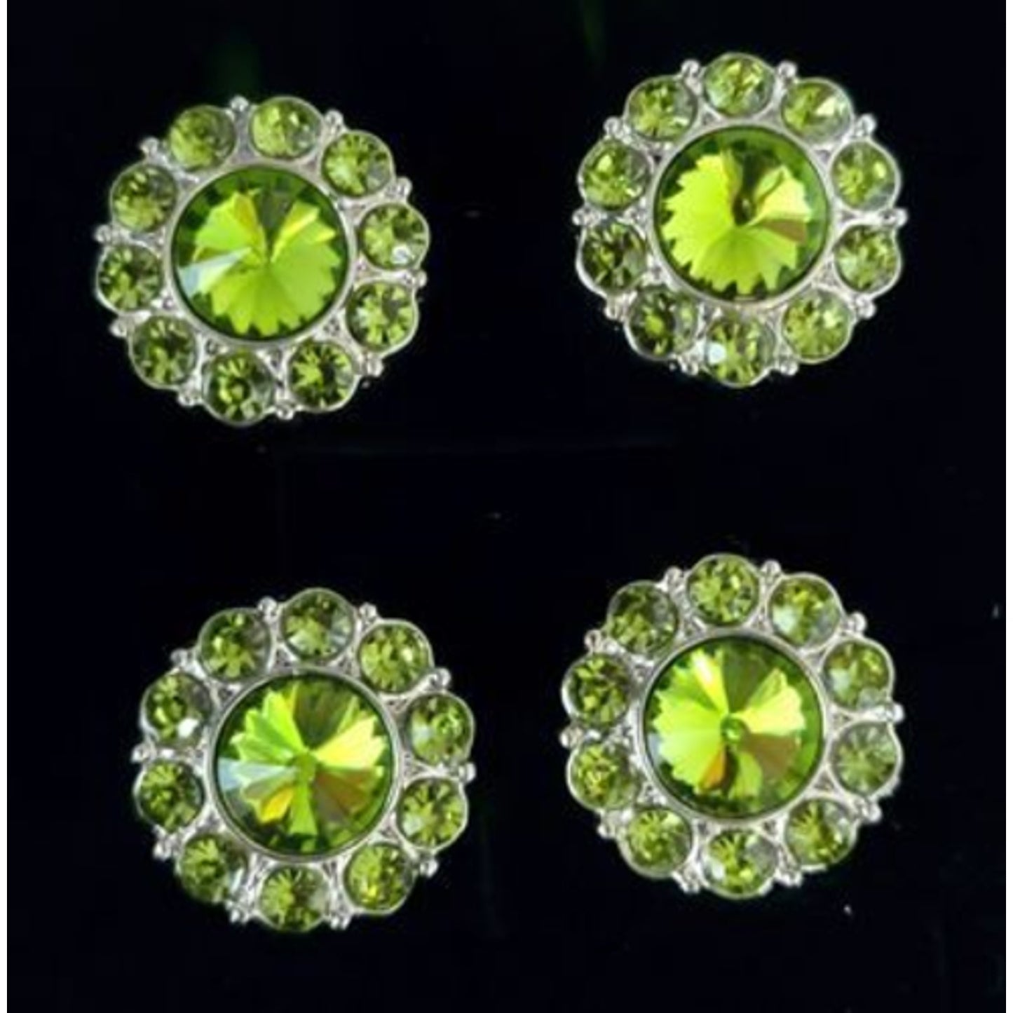 Magnetic Horse Show Number Pins Lime Rondelle Set of 4 NEW