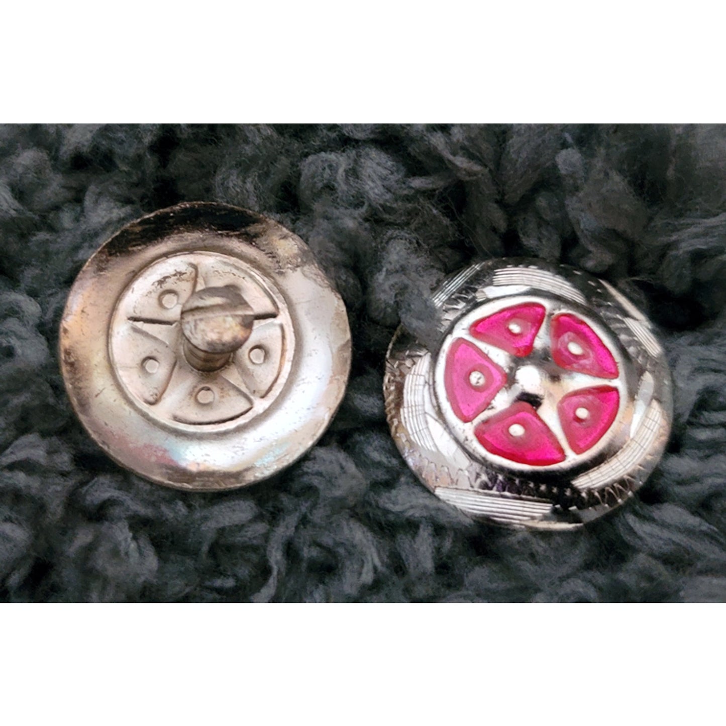 Silver Star Concho Pink enamel accent NEW by Action Company 1 1/2" Set of 4