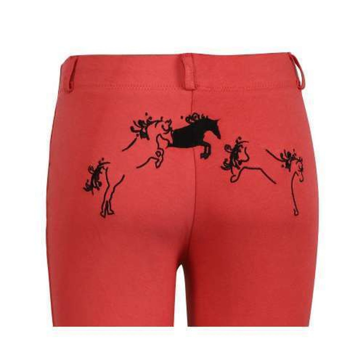 Tuffrider Kids Whimsical Horse Embroidered Pull On Jods Size 14 Holly Berry