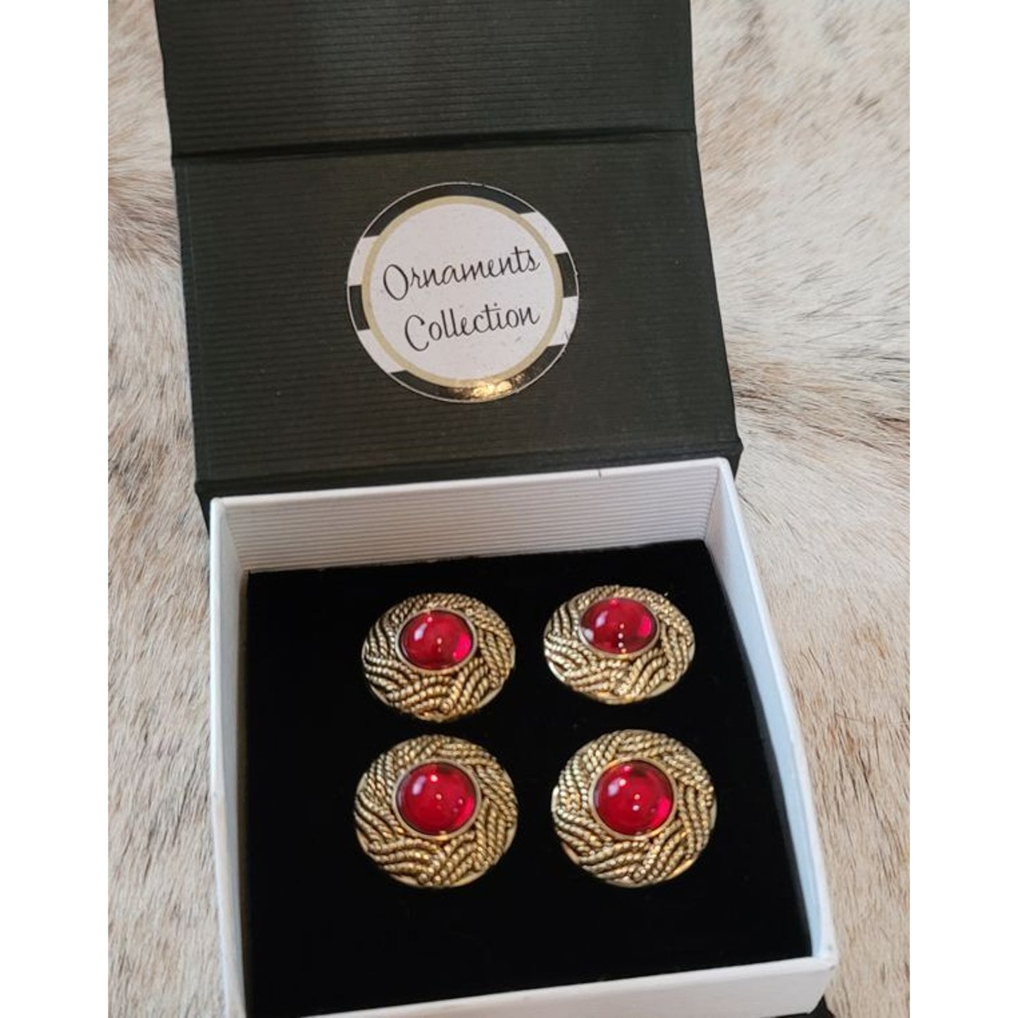 Magnetic Horse Show Number Pins Red Gem Tart Set of 4 NEW