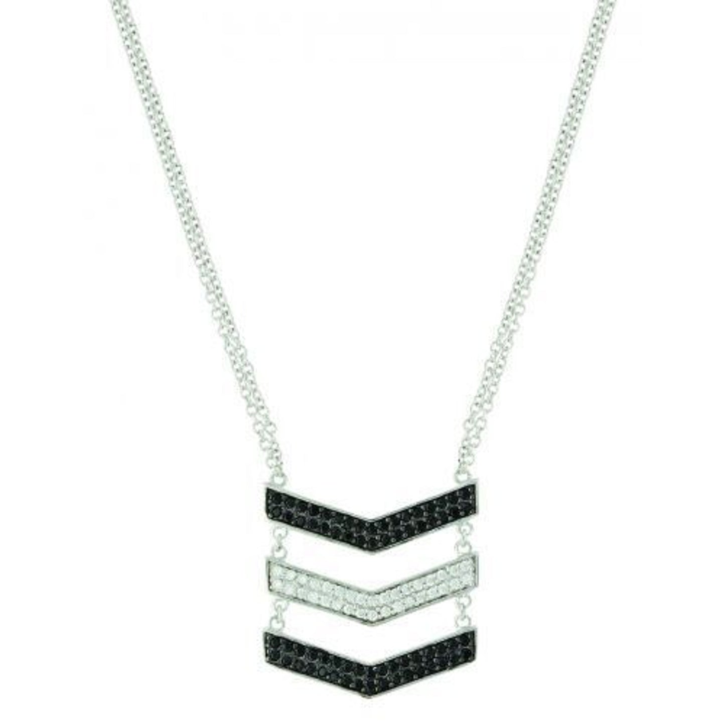 Montana Silversmith Black and Silver Chevron Necklace
