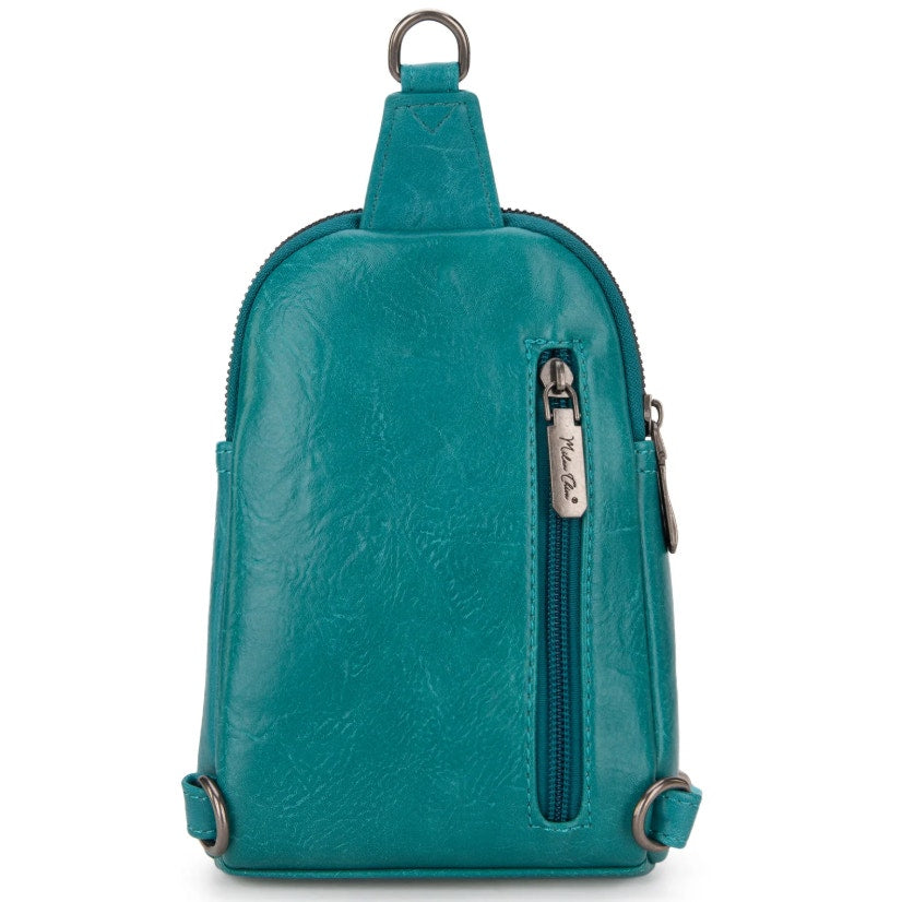 Milan Chiva Montana West Sling Crossbody Bag NEW Turquoise