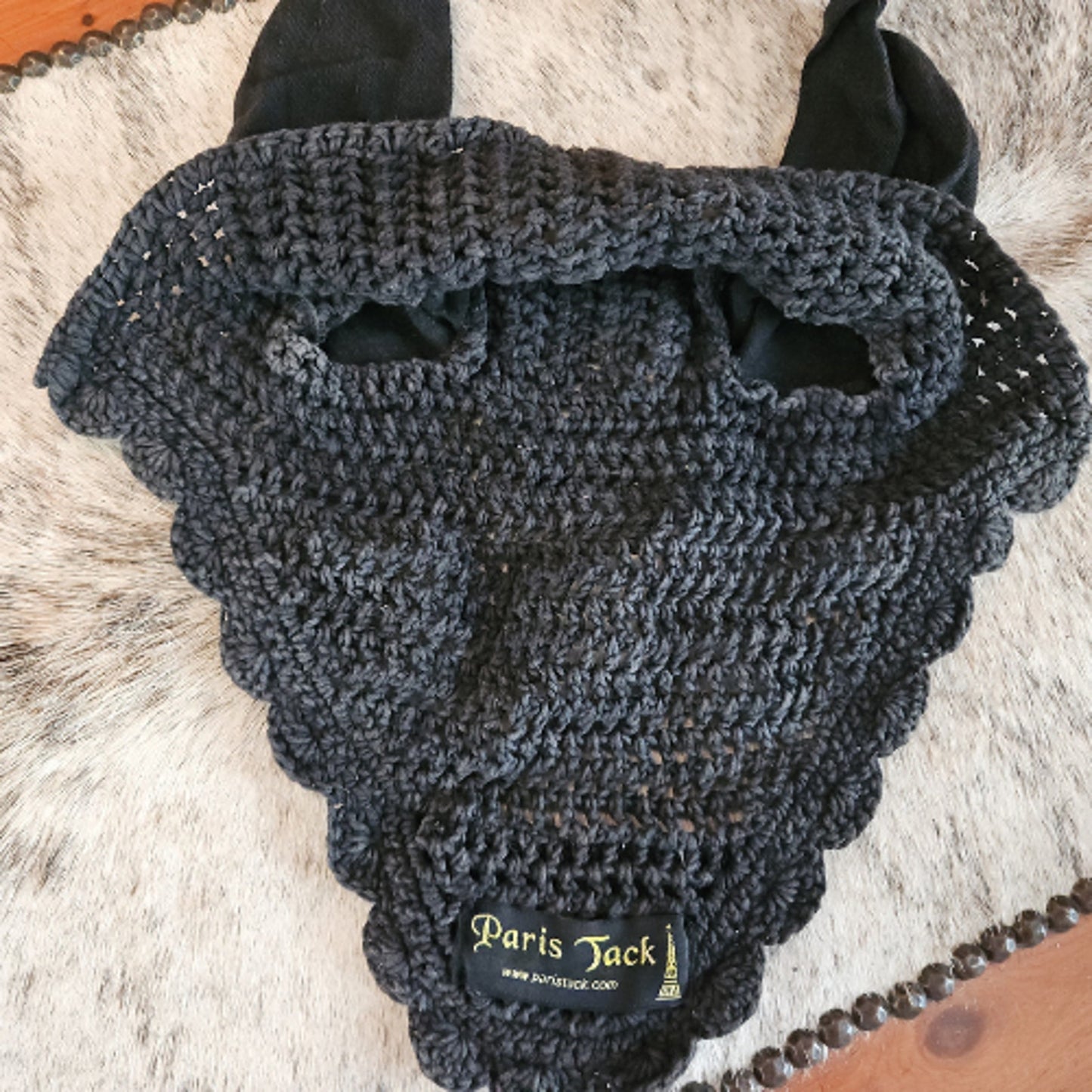 Parris Black and a Pink Ear Bonnet Net Fly Veil Fly Hood Horse Size USED set 2