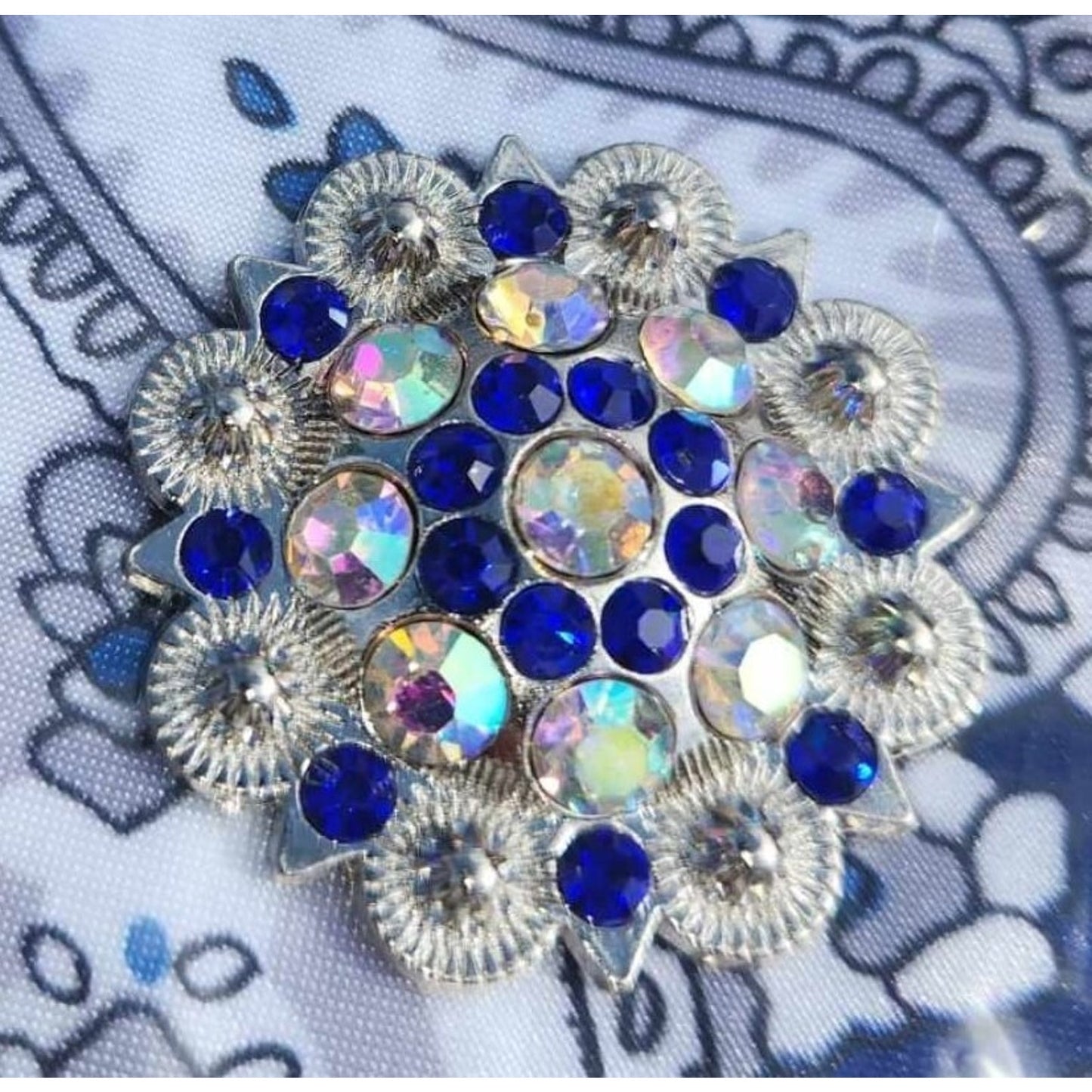 Western Scarf Slide Blue Beauty Silver NEW