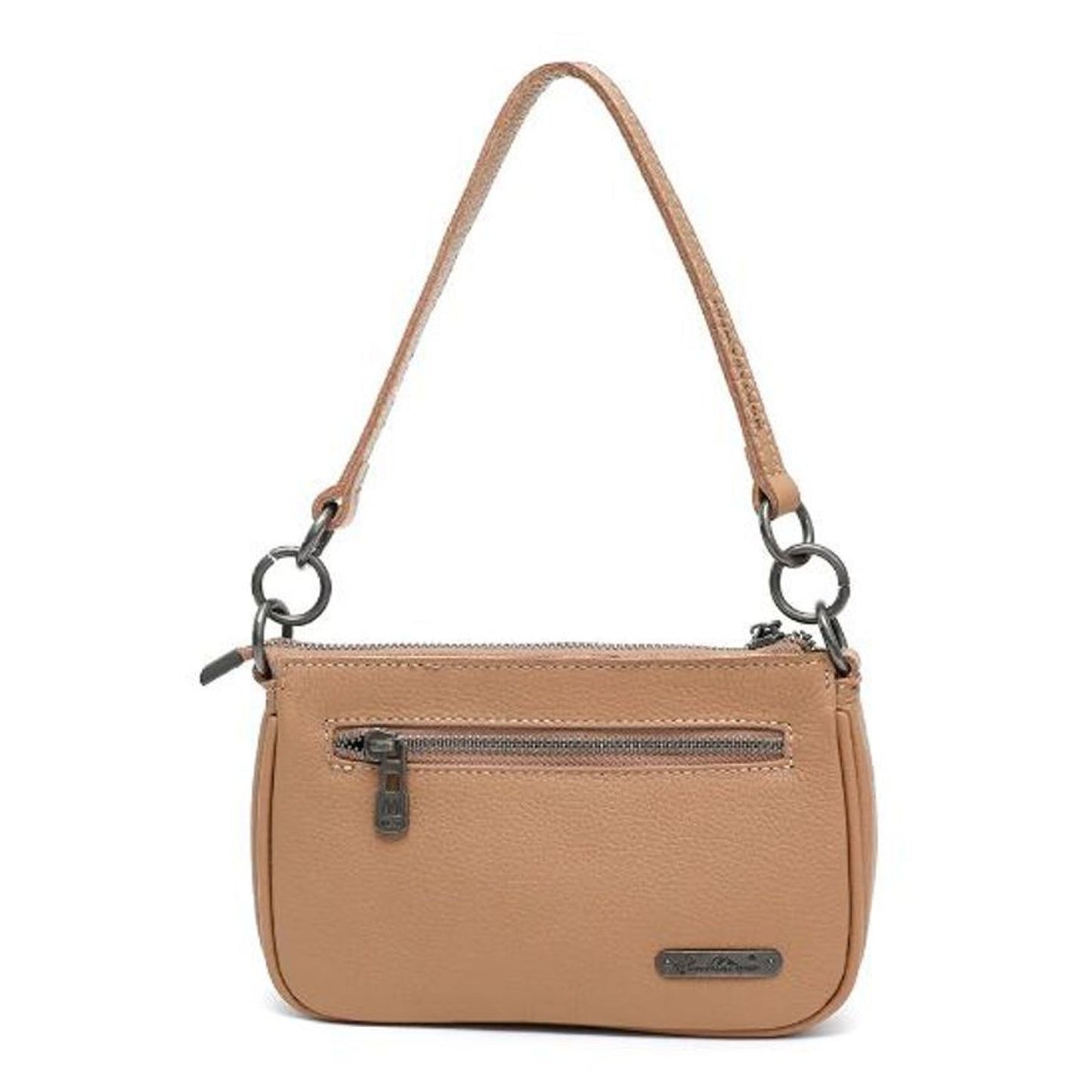 Montana West Genuine Leather and Cowhide Clutch Crossbody Purse Handbag Tan NEW