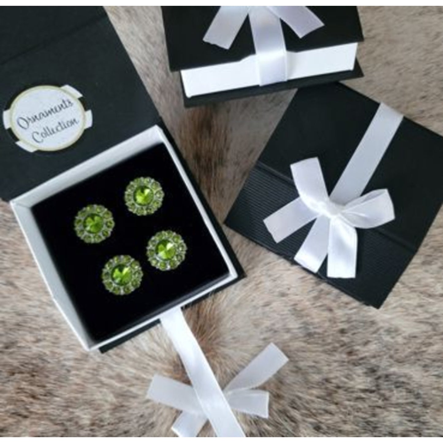 Magnetic Horse Show Number Pins Lime Rondelle Set of 4 NEW