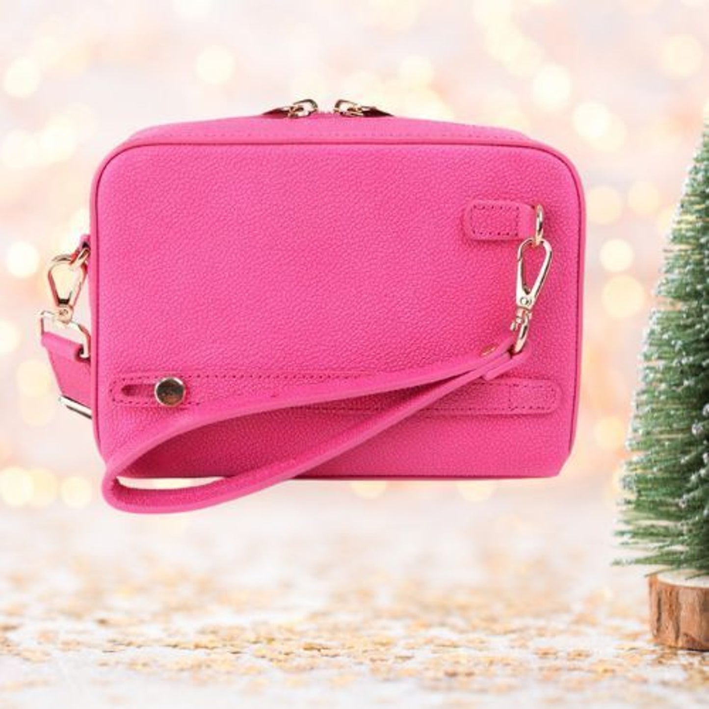 Montana West Genuine Leather Clutch Crossbody NEW Pink