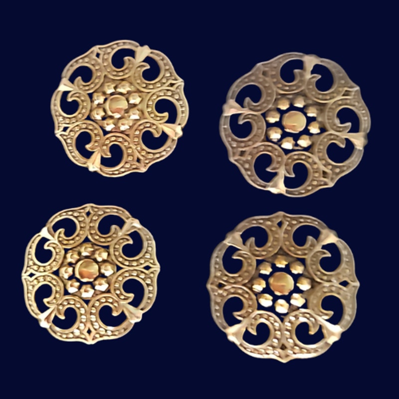 Magnetic Horse Show Number Pins Asian Gold Set of 4 NEW