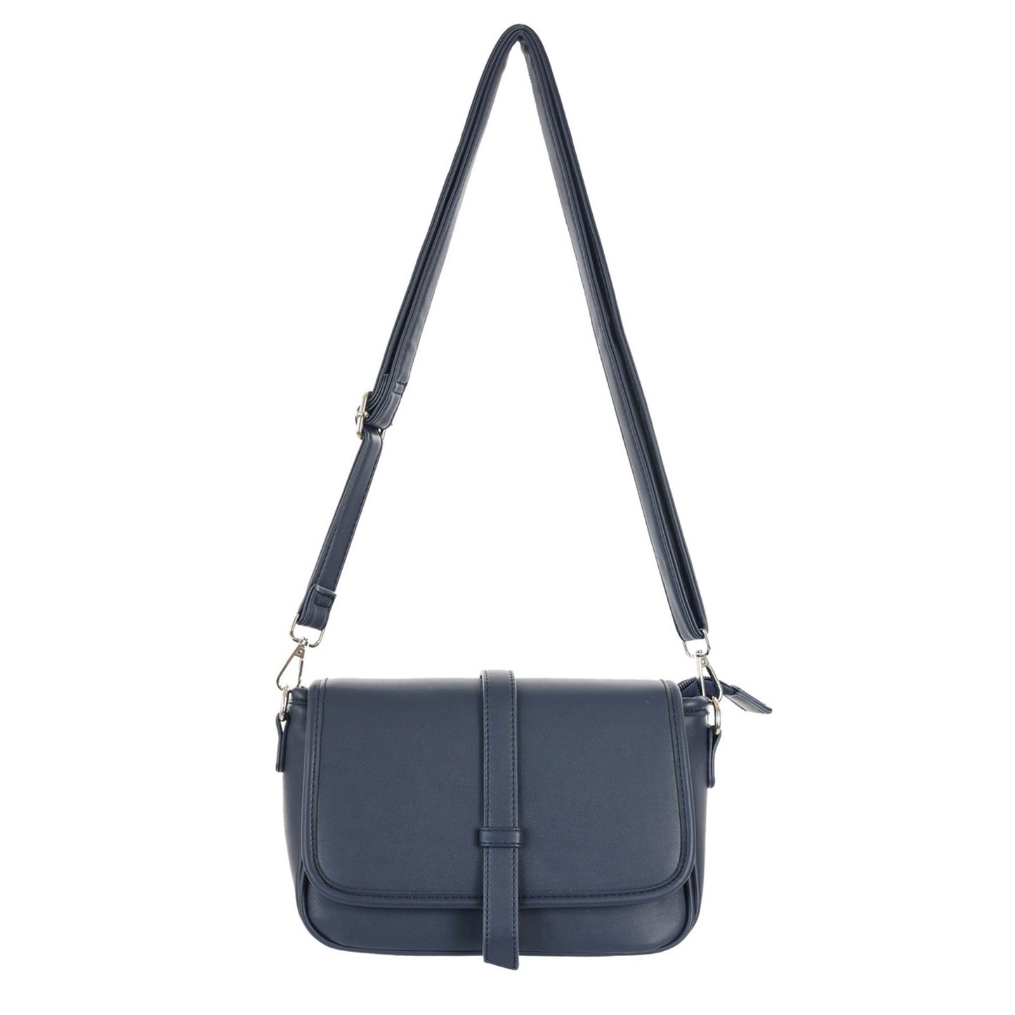 Smooth Multi Pocket Shoulder Bag Navy