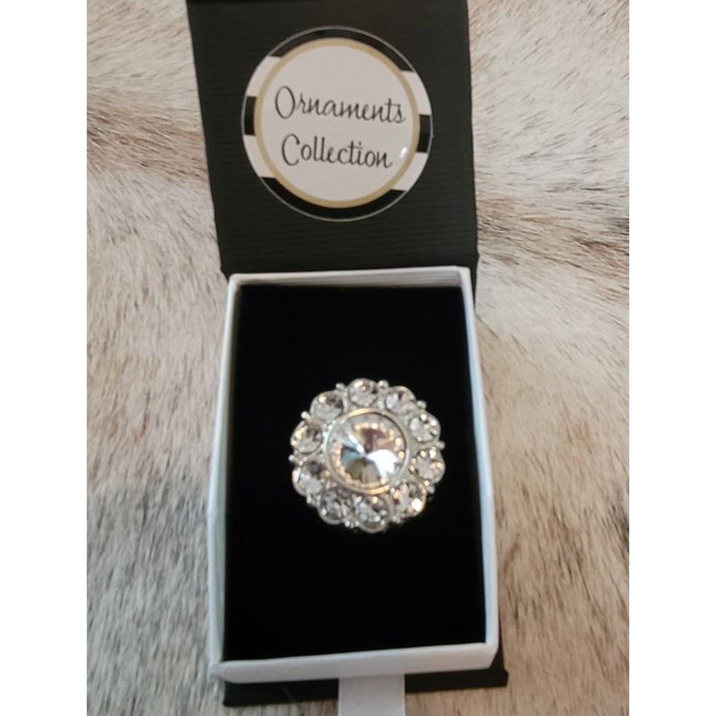 Stock Pin or Brooch Crown Crystals Horse Show Magnetic Back NEW