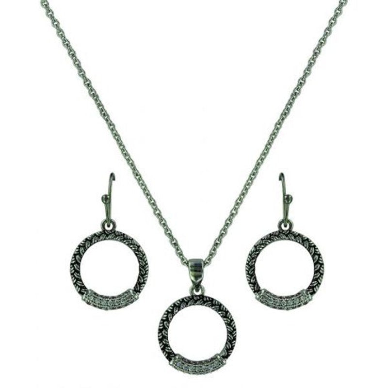 Montana Silversmiths Woven Wheat Necklace and Earring Set