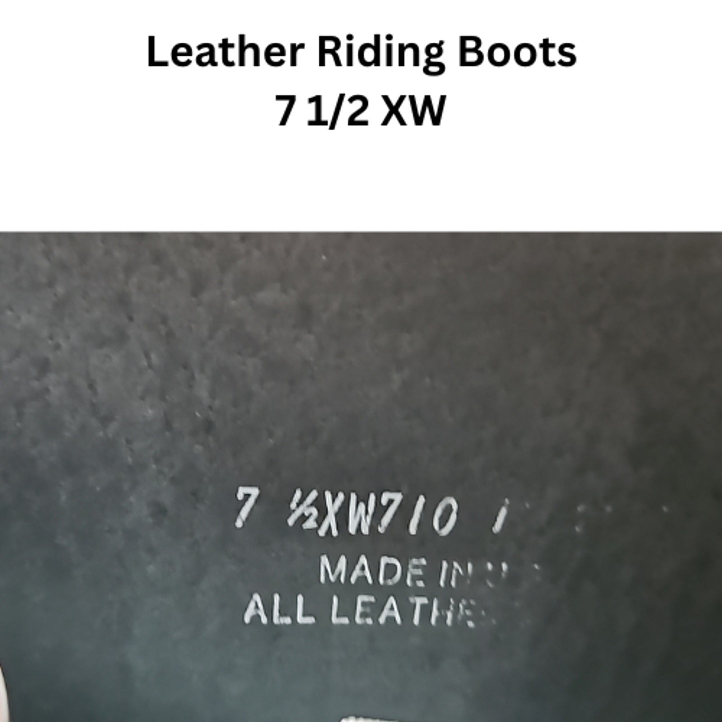Tall Leather Black Horse Equestrian Riding Boots Size 7 1/2 Extra Wide USED