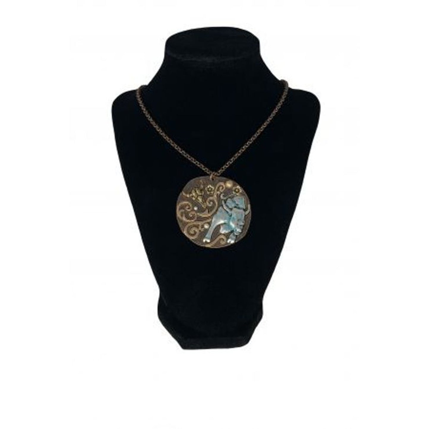 Large Bull Necklace Long box chain Stunning!