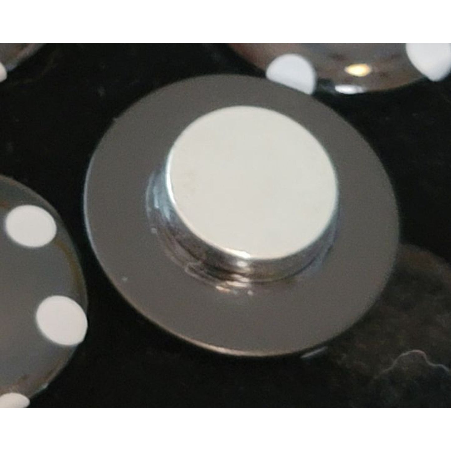 Magnetic Horse Show Number Pins Polka Dotty Black with white dots Set of 4 NEW