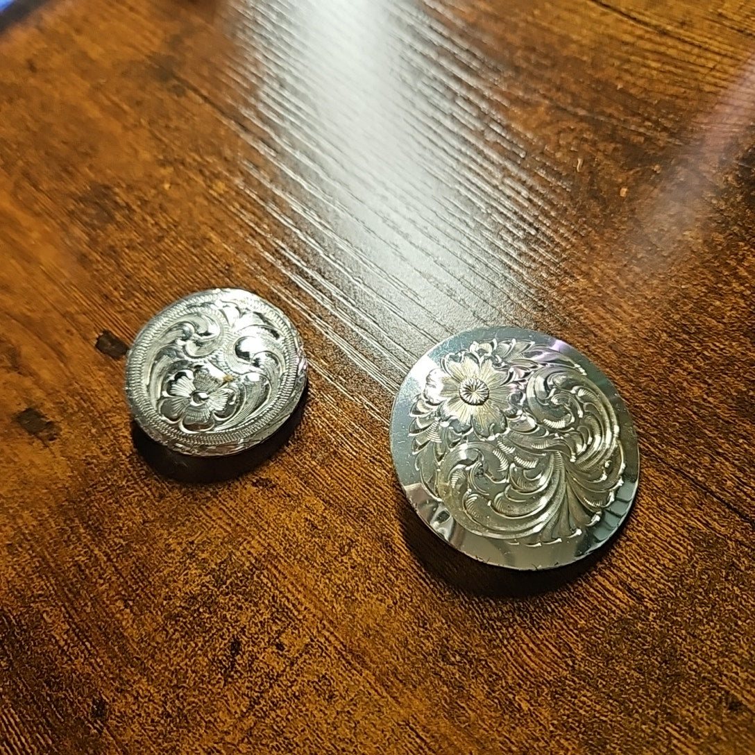 Assorted Silver Western Conchos - set of 5