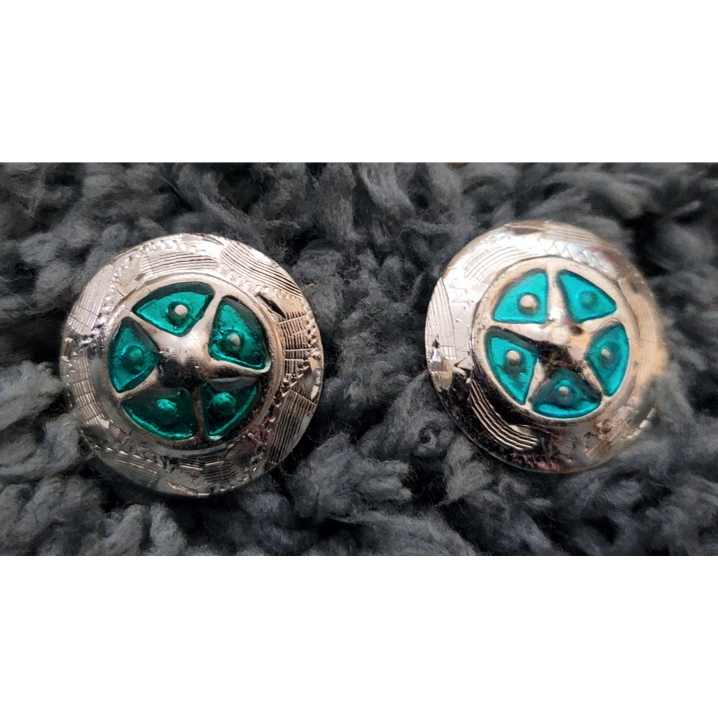 Silver Star Concho Turquoise enamel accent NEW by Action Company 1 1/2" Set of 4