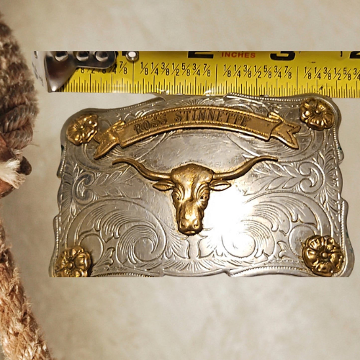 Ross Stinnette Steerhead Buckle by Rockmont Nickel Silver Pre-Loved