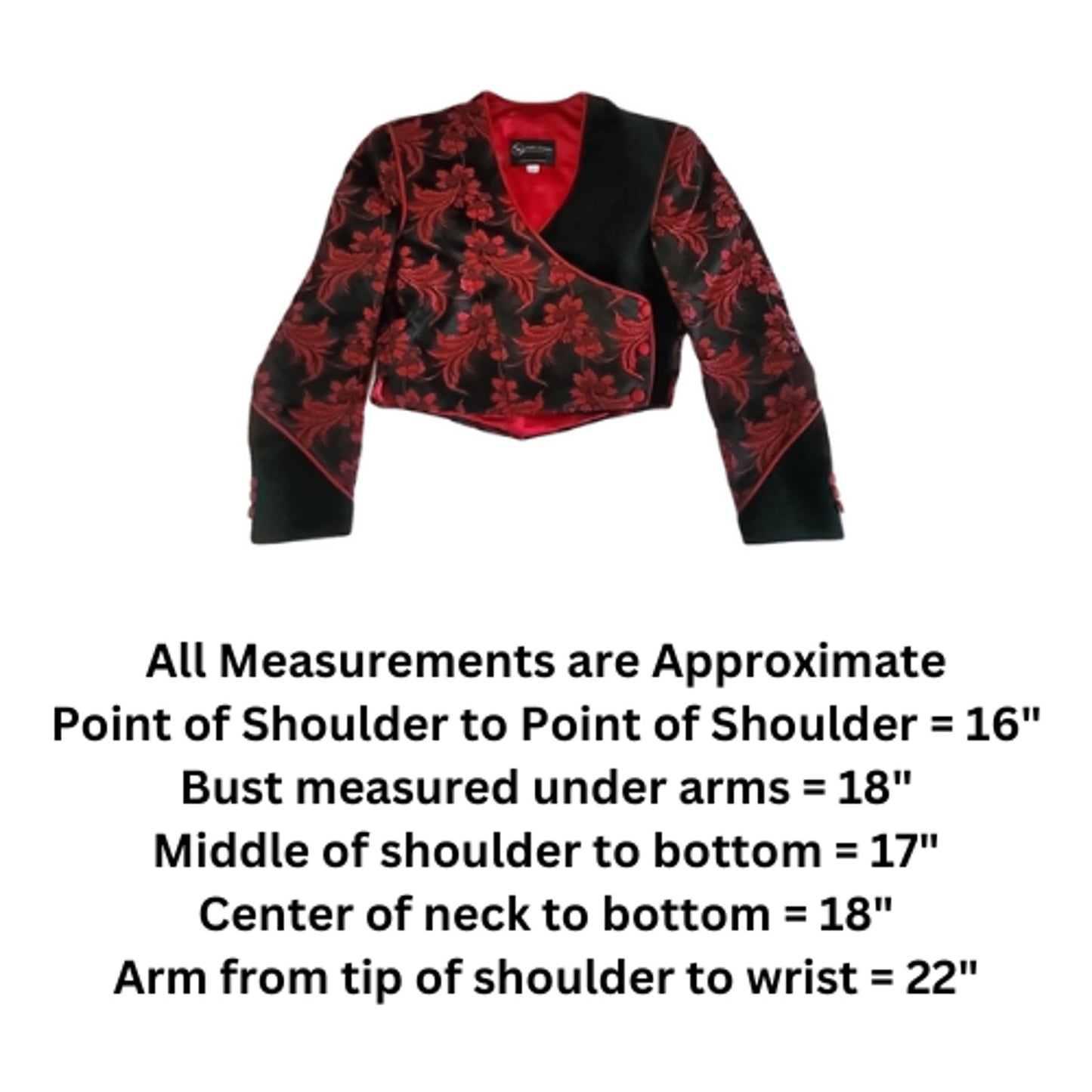 Show Season Custom Show Jacket Red Floral Leaves Pre-owned