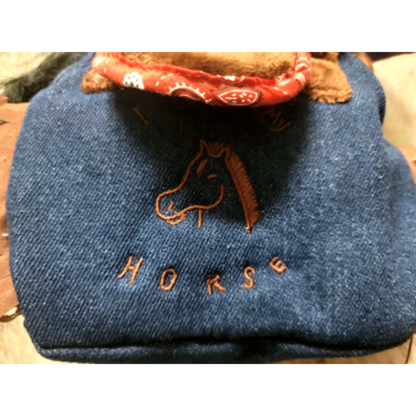 Plush Pony Purse! Great for Kids! Denim purse with Bay Horse Plush