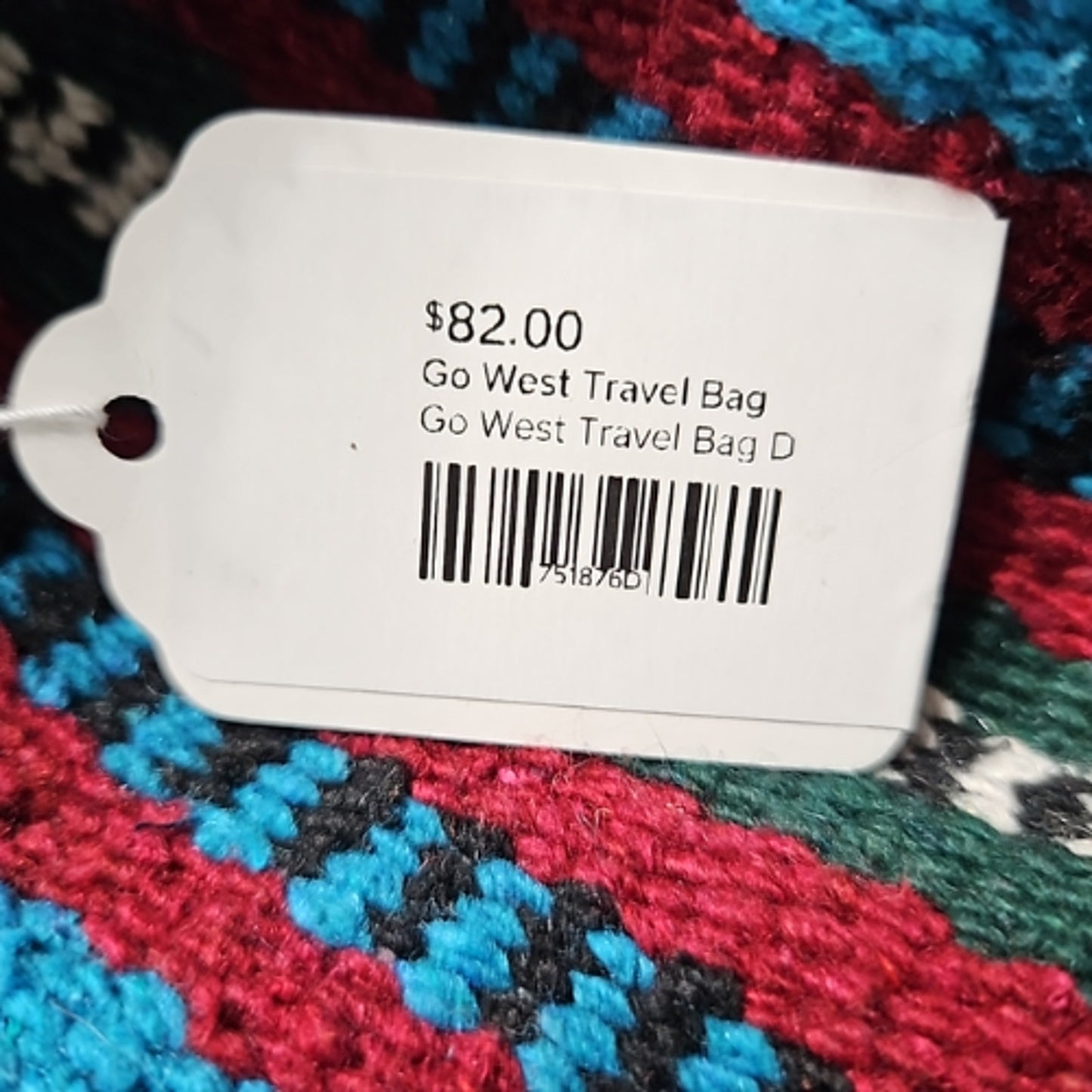 Southwestern Duffel Bag NEW Go West Travel Bag Turquoise Red Black