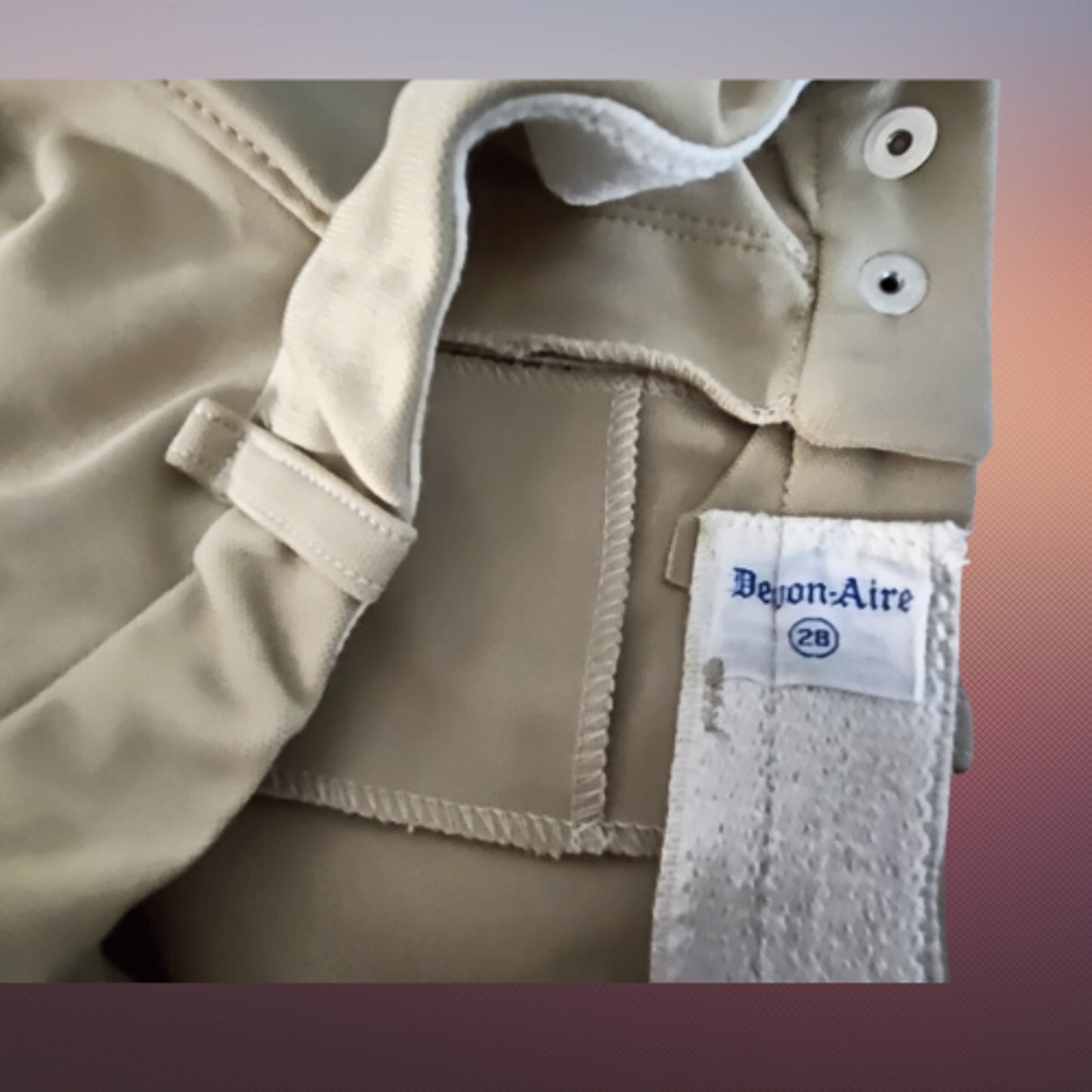 2 Pair Devon-Aire Tan Knee Patch Breeches Size 28 NEW