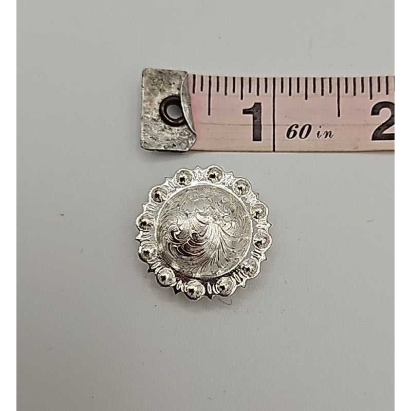 Silver Conchos 1" Chicago Screw back set of 2