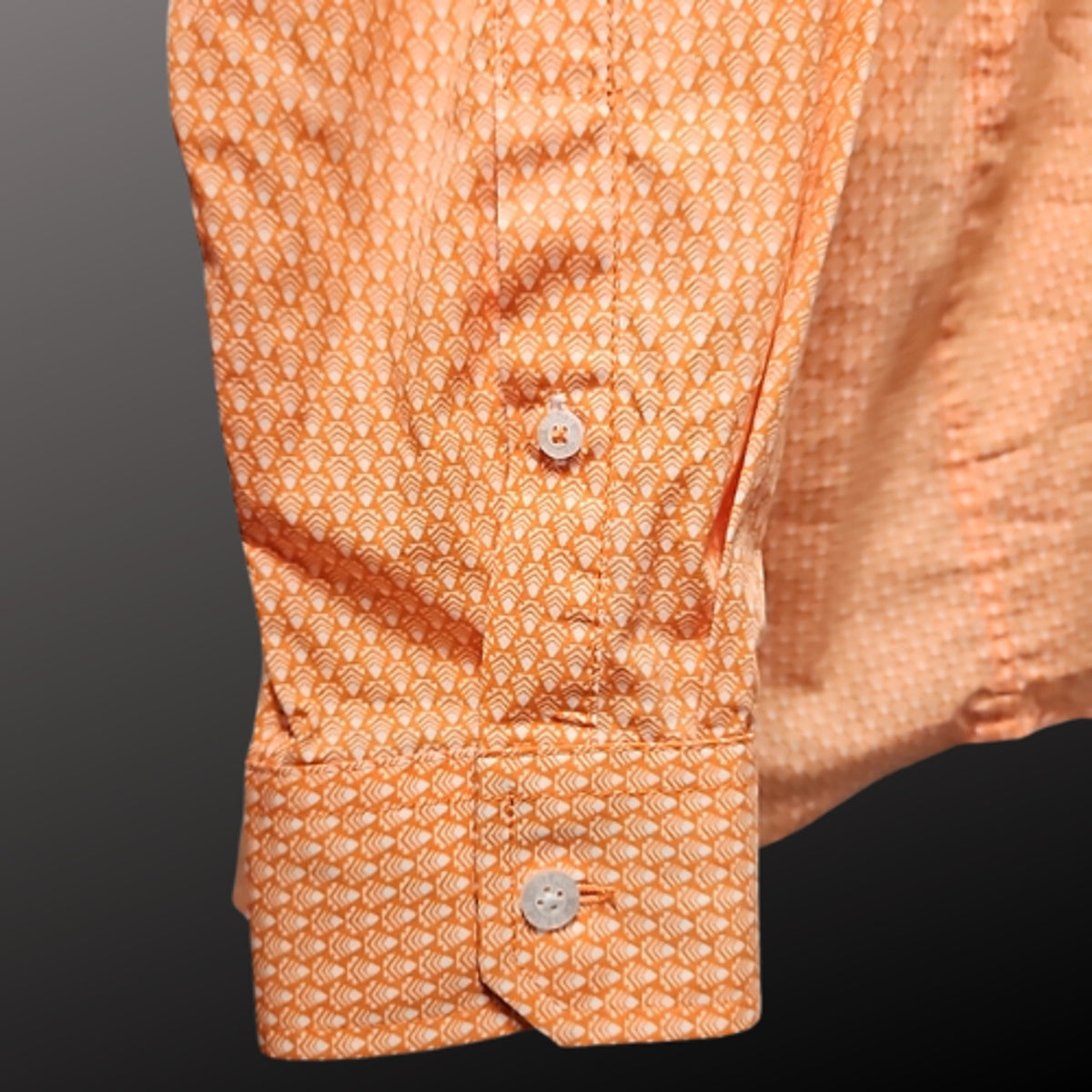 Cinch Mens Orange Arrows Long Sleeve Western Show Shirt Size Small Pre-Loved