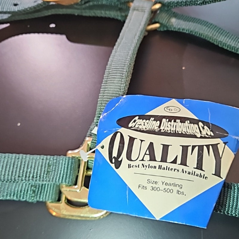 Cressline Nylon Yearling Halter New Old Stock Green