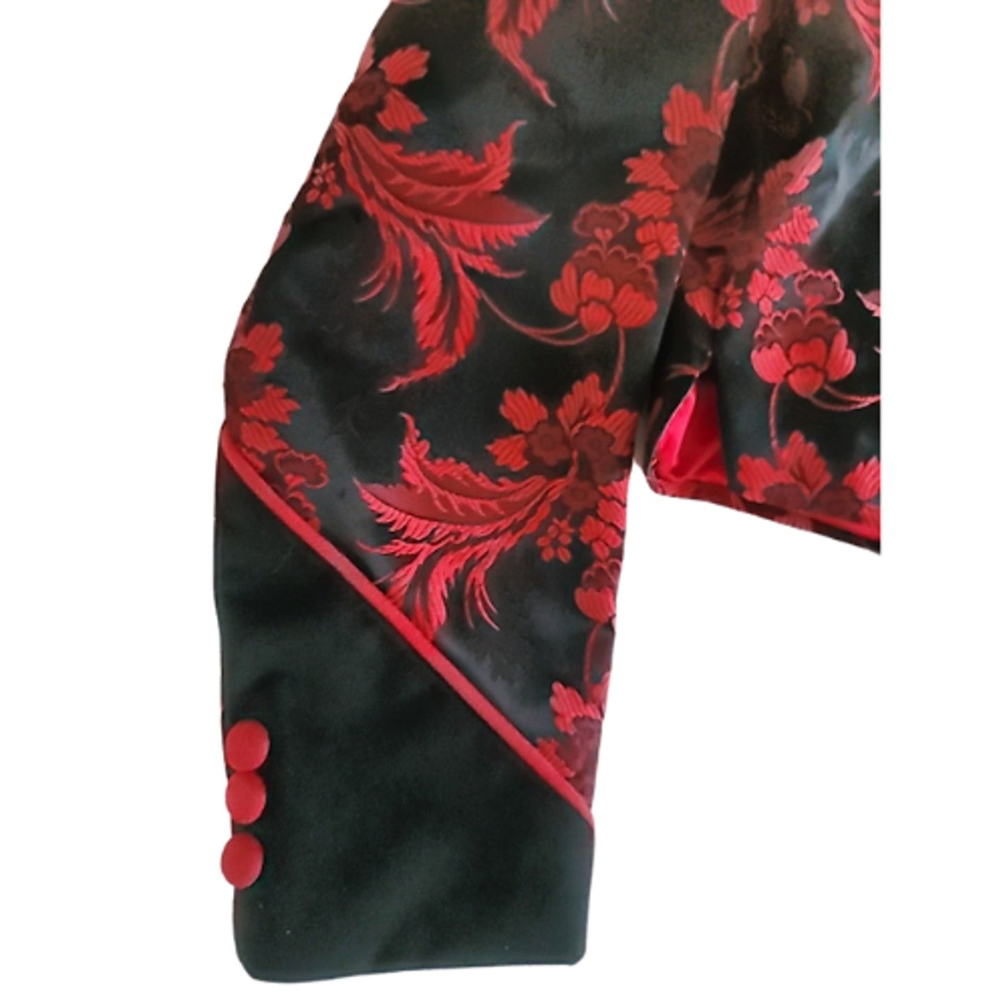Show Season Custom Show Jacket Red Floral Leaves Pre-owned