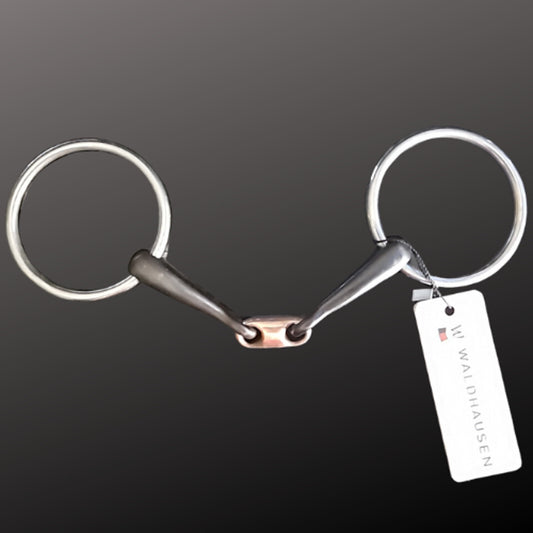 Waldhausen 5 1/4" Sweet Iron & Copper Double Jointed Dogbone Loose Ring Snaffle