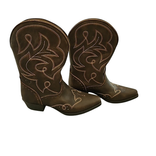 Ariat Youth Western leather brown boots, US size 4