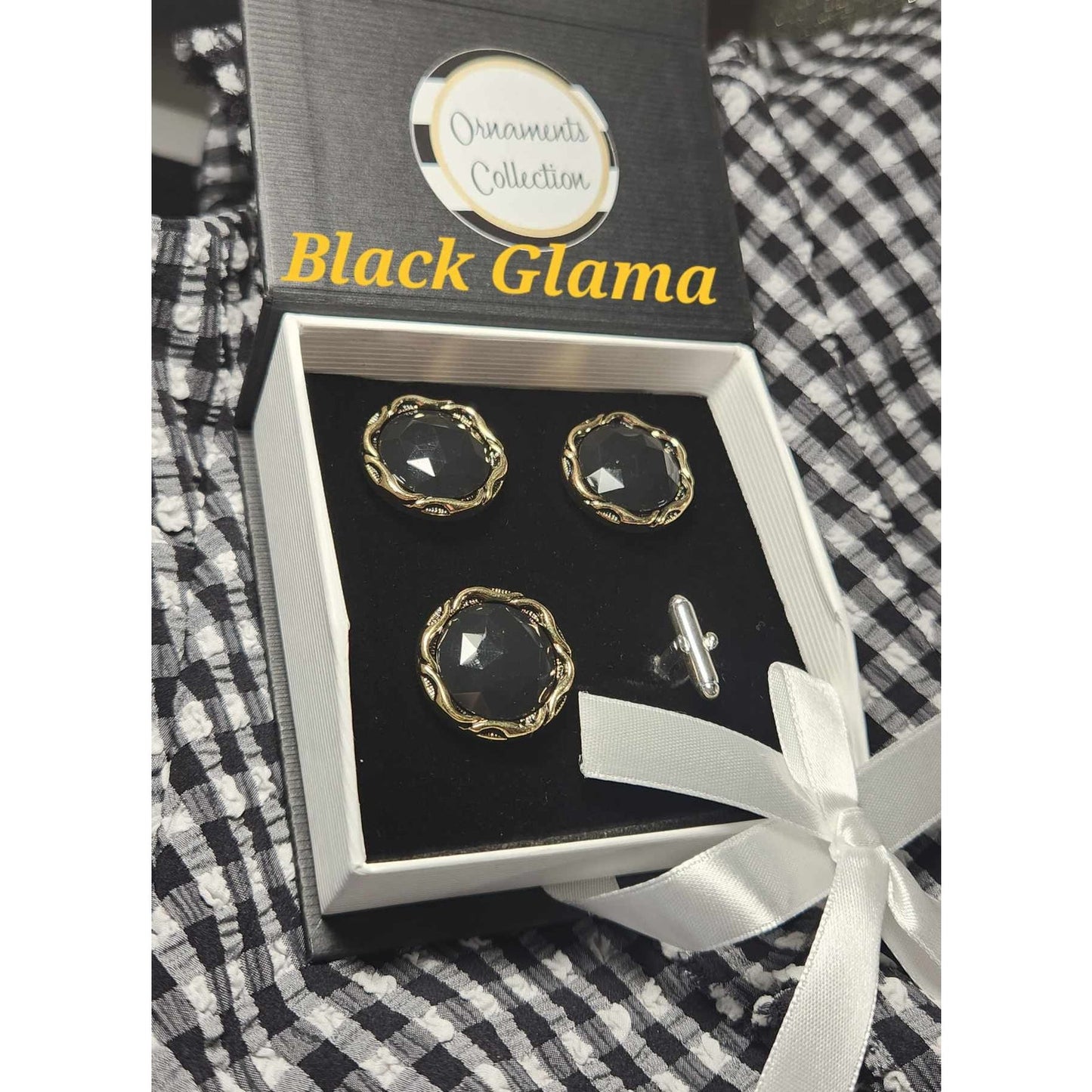 Horse Show Number Blanket Links Black Glam Concho Set of 4 NEW