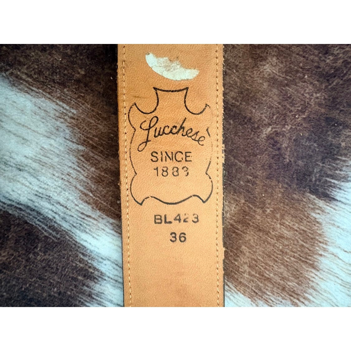 Lucchese Leather Belt size 36 NO BUCKLE INCLUDED