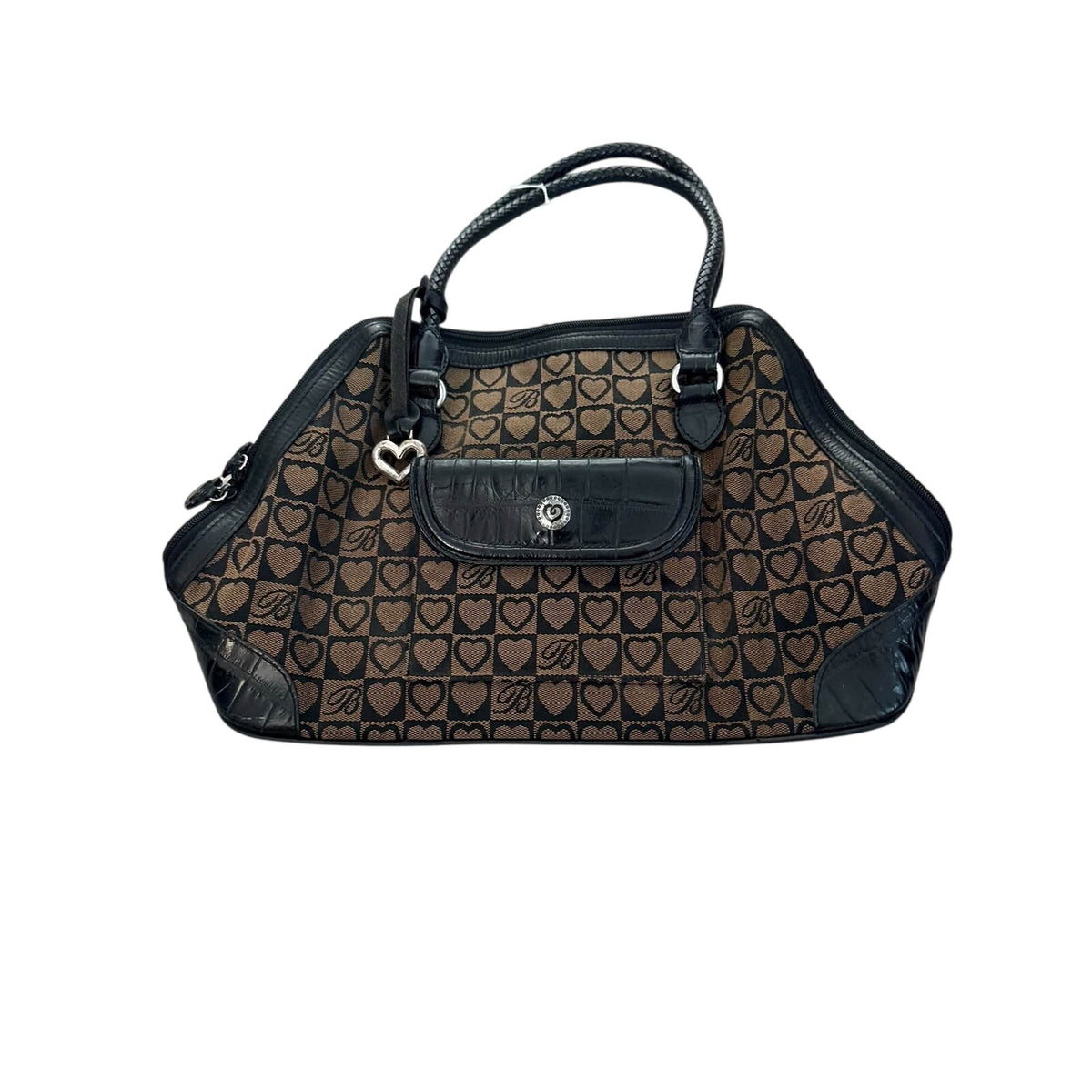 Brighton Black & Tan JOCELYN Heart Logo Bag