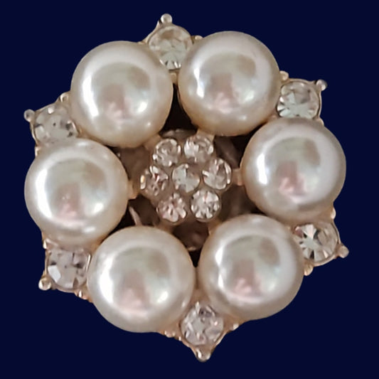Magnetic Horse Show Number Pins Gold Pearl Rhinestone Concho Set of 4 NEW