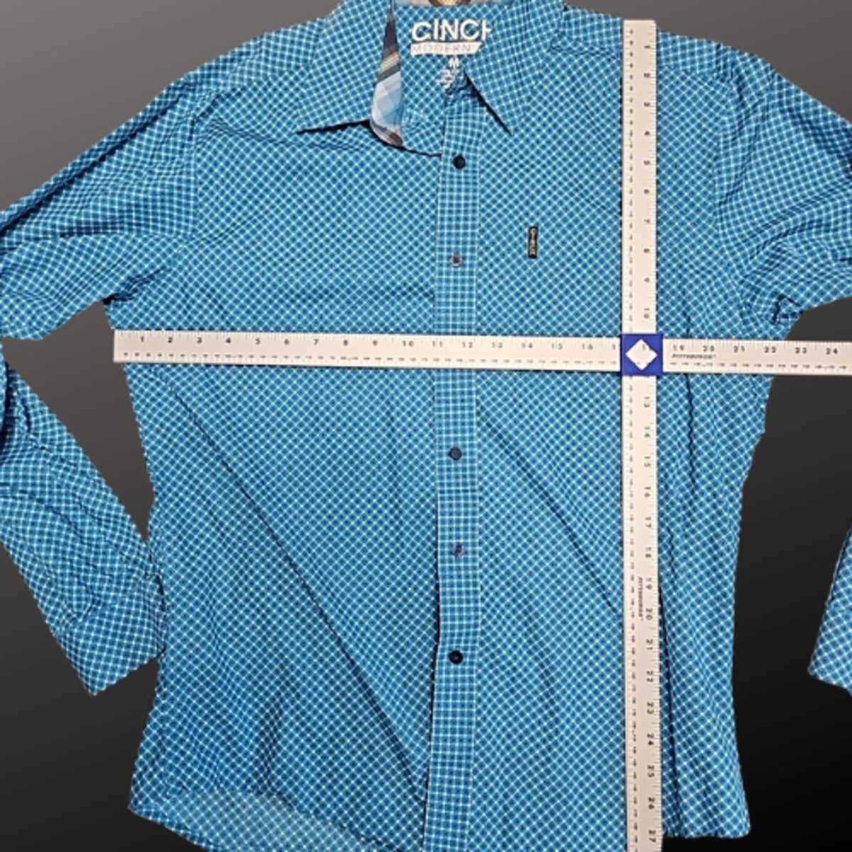 Cinch Mens Teal Long Sleeve Western Show Shirt Size Medium