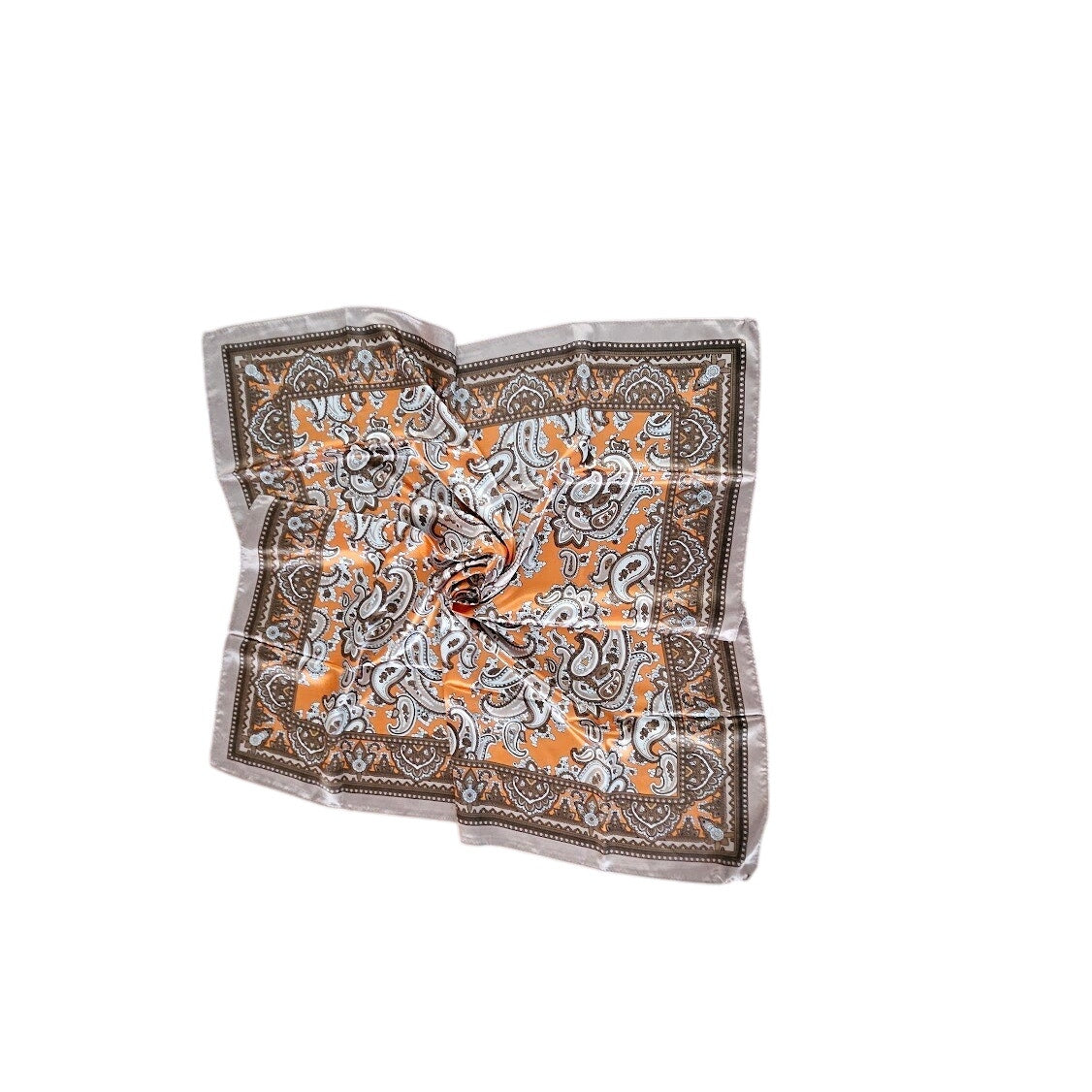 Scarf Wild Rag Browns and Orange 36x36