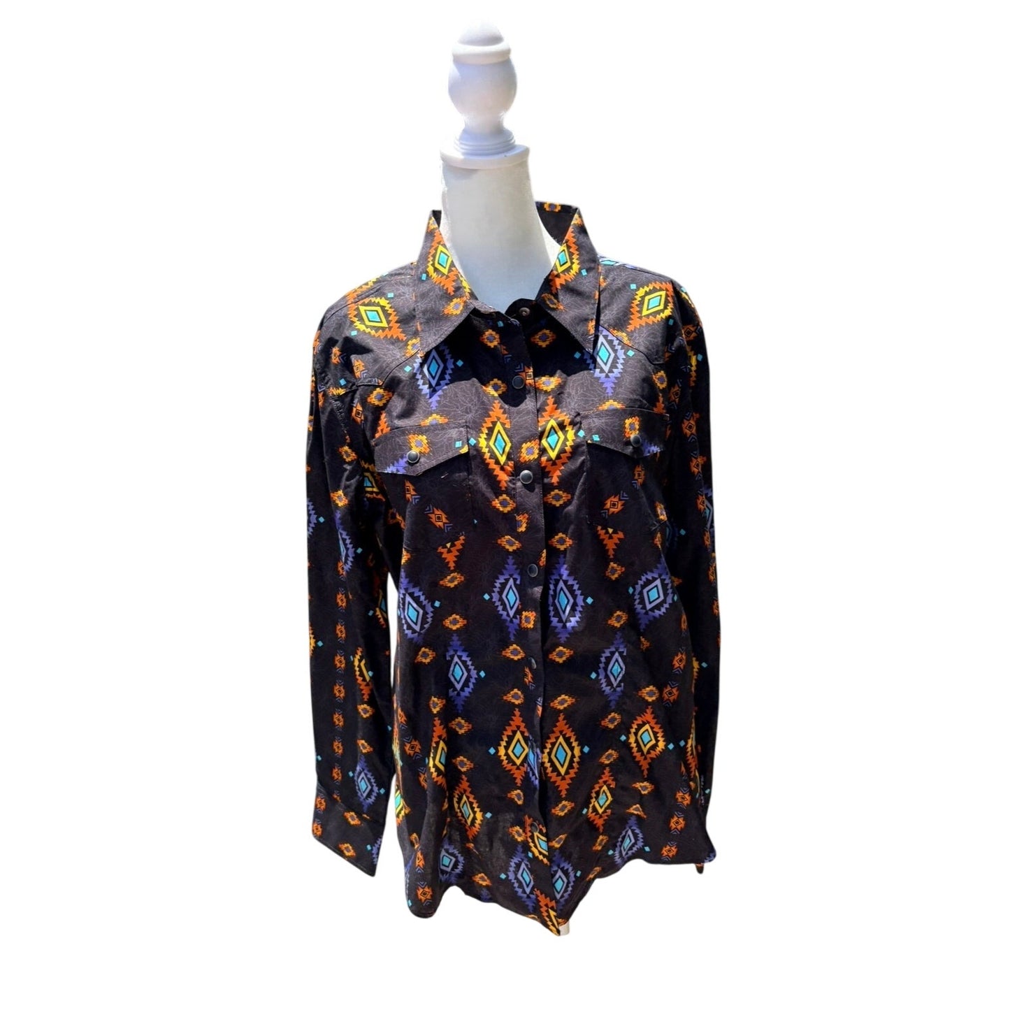 Vintage RockNRoll Western Pearl Snap Shirt  XL