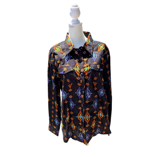 Vintage RockNRoll Western Pearl Snap Shirt  XL