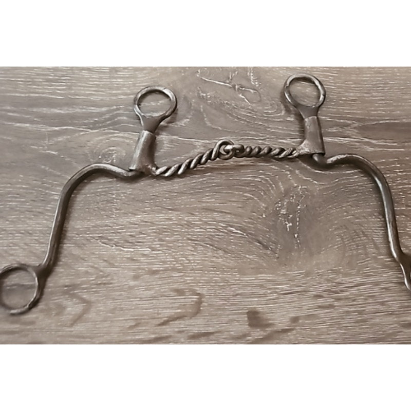 Wetern Twisted Wire Broken Mouth Bit Browned Steel 4 1/2" mouth