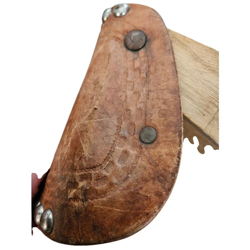 Vintage leather-covered western saddle stirrups Tapaderos