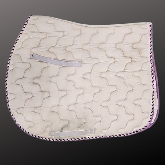 Equi-Prix BT Crump English All Purpose Saddle Pad White Purple Pre-Owned