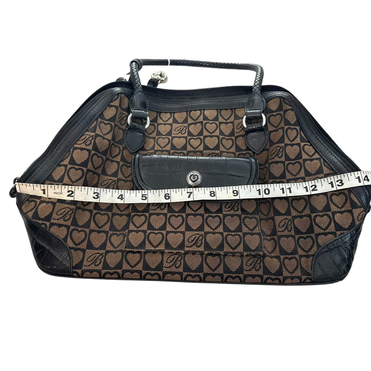 Brighton Black & Tan JOCELYN Heart Logo Bag